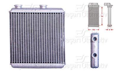Wisco 2143099-00 Heater Core Brazing 164X180 mm Opel Meriva 1.3 CDTi 1.6 2003 > — Heater & Blower