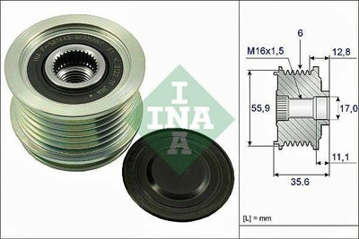 INA Alternator Pulley - Compatible with Audi A4 1.6L-2.0L (2001-2004) — Starting & Charging