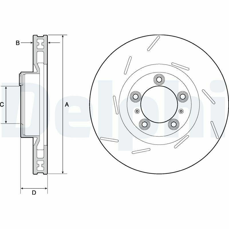 Delphi BG9128C Brake Disc - 360mm Ventilated Front Left for Porsche Panamera — Brake Rotors & Drums
