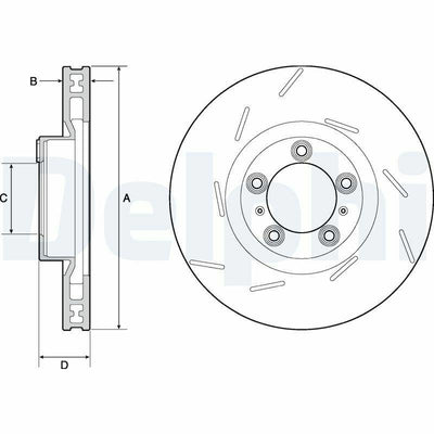 Delphi BG9128C Brake Disc - 360mm Ventilated Front Left for Porsche Panamera — Brake Rotors & Drums