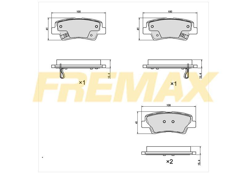 Fremax FBP-1846 Rear Brake Pad (Carbon Formula) Hyundai Blue 2011> Elantra 2011> Ceed-Sportege-Ssanyong-Tocson-i20