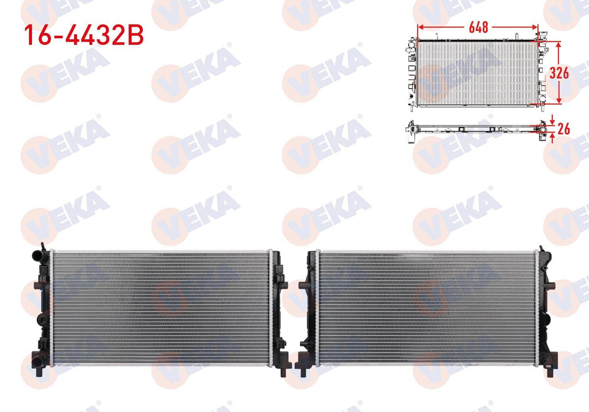 Veka 16-4432B Su Radiator Brazing Polo 6R, 6C 1.0 and 16 more models — Radiators & Fans
