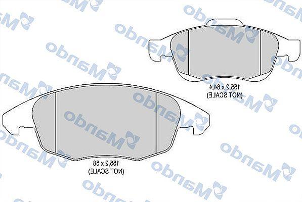 Mando MBF015238 Brake Pad Front 08-Partner Tepee 1.6Hdi — Brake Pads