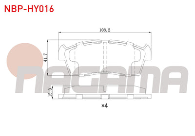 NAGAMA NBP-HY016 Brake Pad Front Suzuki Alto IV (Ff) 1.1 2008-2013