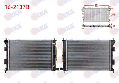Veka 16-2137B Water Radiator Brazing Hyundai i30 (Gd) 1.6 GDI A-T Ac + /-2011 — Radiators & Fans