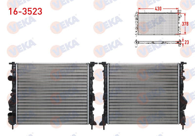 Veka 16-3523 Water Radiator Mechanical Renault Clio II (Bb0 / 1 / 2,Cb0 / 1 / 2) 1.4i M-T 1998-2005 — Radiators & Fans