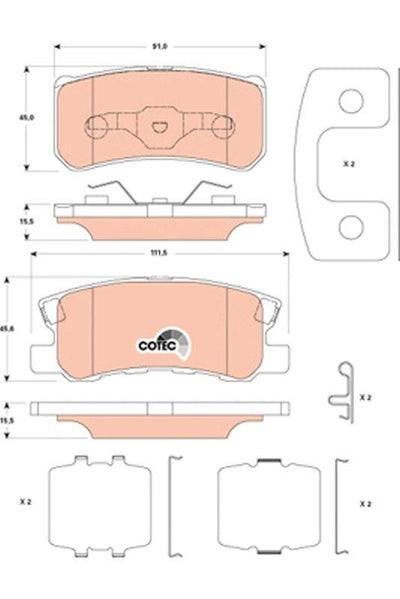 TRW GDB4600 Brake Pad Rear Jeep Compass 2.2 Crd 11 — Brake Pads