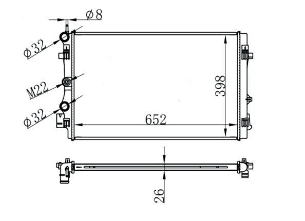 MGA 80731 Su Radiator Brazing (VW Polo 10-18 Audi A1 15-18 Seat Ibiza 16-17 Skoda Fabia 11-15) — Radiators & Fans