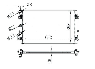 MGA 80731 Water Radiator Brazing (VW Polo 10-18 Audi A1 15-18 Seat Ibiza 16-17 Skoda Fabia 11-15) — Radiators & Fans