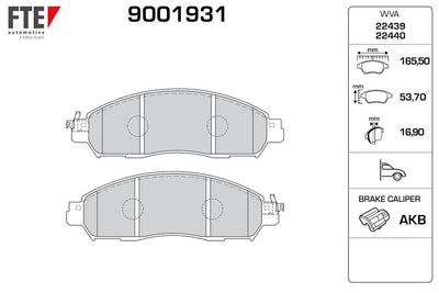 Fte 9001931 Front Brake Pad Nissan Navara D23 Body 2.3 4×4 2015-> — Brake Pads