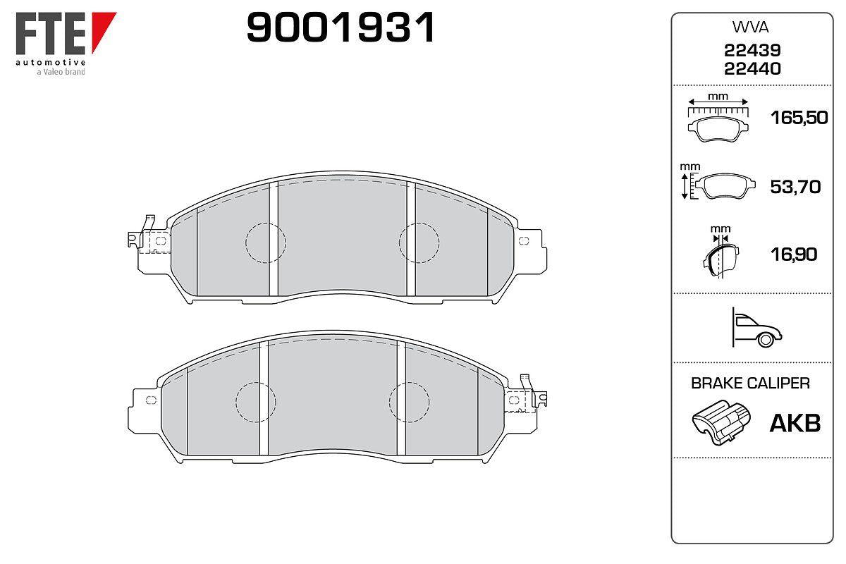 Fte 9001931 Front Brake Pad Nissan Navara D23 Body 2.3 4×4 2015-> — Brake Pads