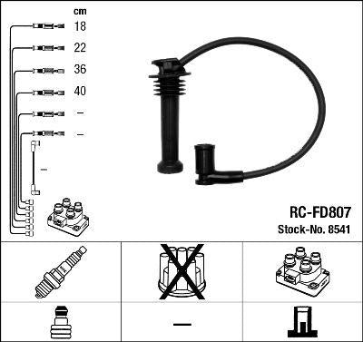 NGK 8541 Ford Focus-Fiesta-Fusion-C-Max Spark Plug Cable Set — Coils & Plugs
