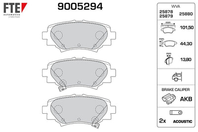 Fte 9005294 Rear Brake Pad Mazda 3 2013-> — Brake Pads