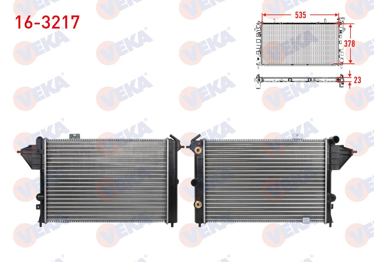 Veka 16-3217 Su Radiator Mechanical Opel Vectra A 1.8 A-T 1988-1995 — Radiators & Fans