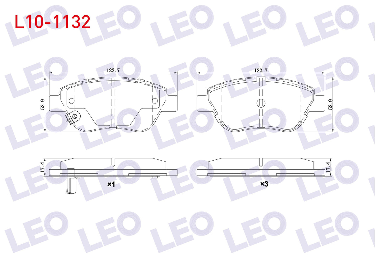 LEO L10-1132 Brake Pad Front Opel Corsa D 1.2 2006-2014 /Corsa D 1.0 75 Hp 2006-2014 — Brake Pads