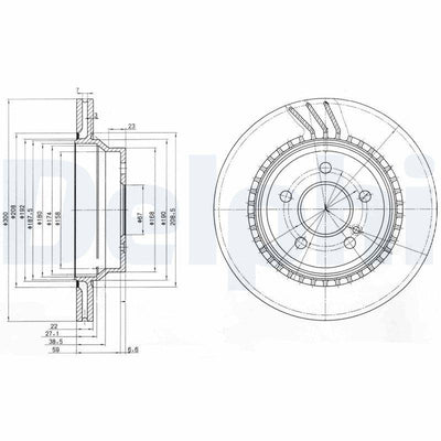 Delphi BG3758 Brake Disc Rear Mercedes C218 CLS 11-17 CLS 350 CDI / D 4-Matic CLS 350 Bluetec / D 4-Ma — Brake Rotors & Drums
