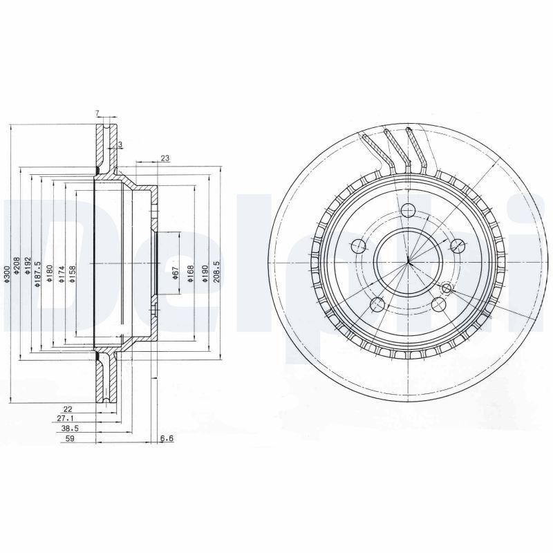 Delphi BG3758 Brake Disc Rear Mercedes C218 CLS 11-17 CLS 350 CDI / D 4-Matic CLS 350 Bluetec / D 4-Ma — Brake Rotors & Drums