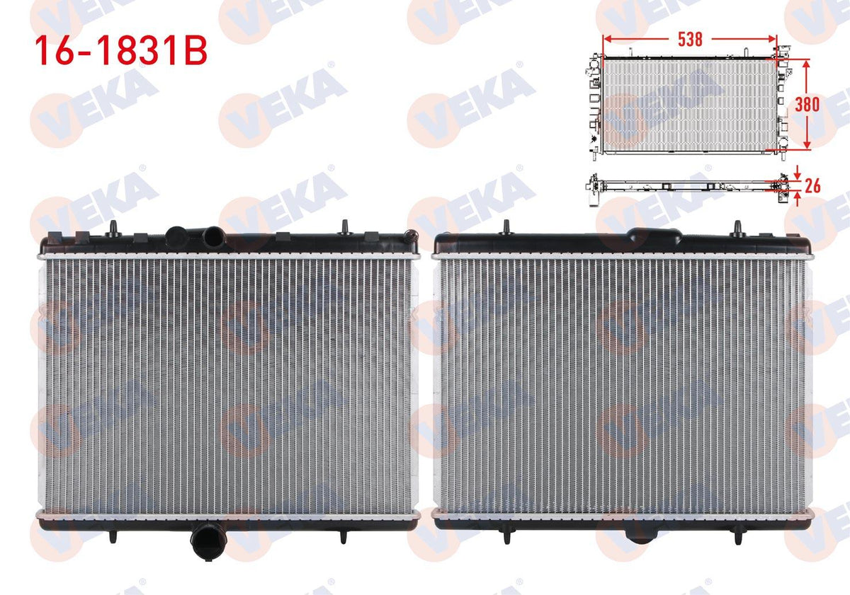 Veka 16-1831B Su Radiator Brazing Fiat Scudo (270) 1.6 Mjt M-T Ac + /-2007