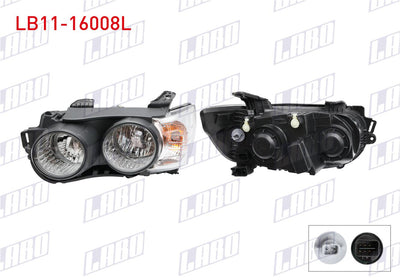 LABO LB11-16008L Headlight Left Black with Ring Chevrolet Aveo (T300) 2011 — Headlights