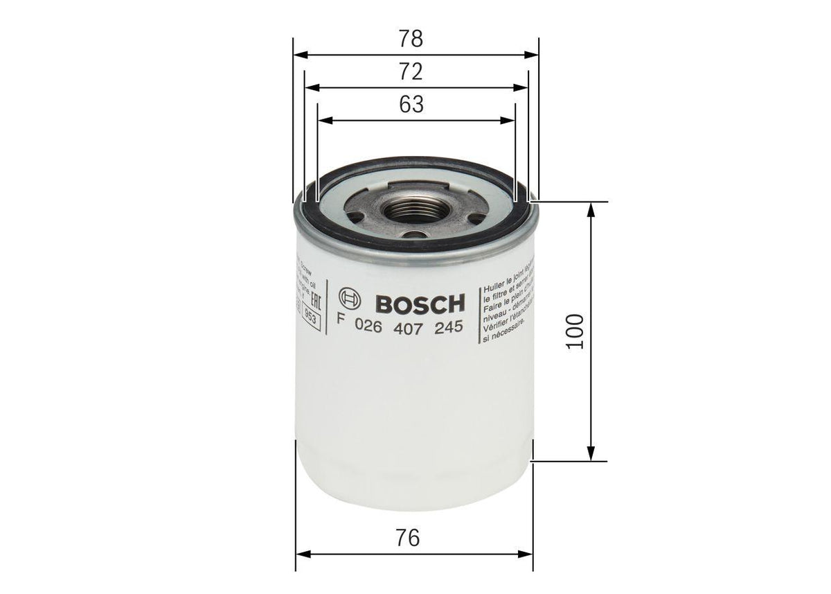 Bosch F026407245 Ford Transit Custom V362-V363 17> 2.0 Ecoblue Panther Oil Filter — Oil Filters