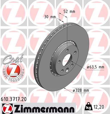 Zimmermann 610.3717.20 Brake Disc Standart — Brake Rotors & Drums