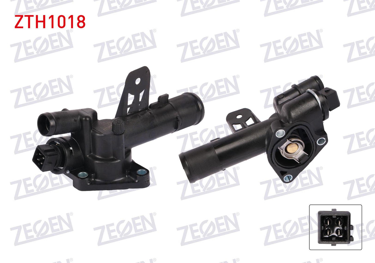 Zegen ZTH1018 Thermostat Complete with Switch with Bracket 89 C Euro 4 Clio 1.5 dCi 1998-2012 / Kan — Water Pump & Thermostat