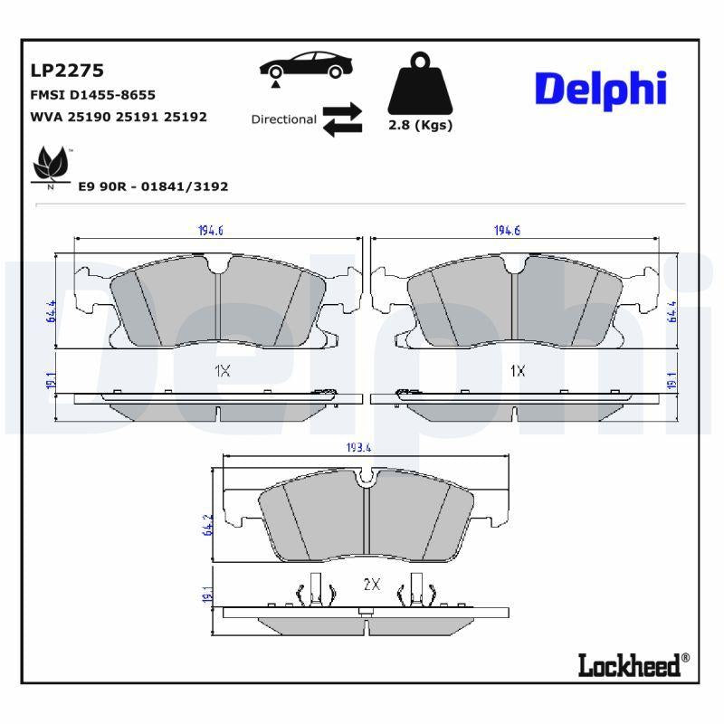 Delphi LP2275 Brake Pad — Brake Pads