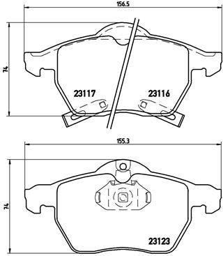 Brembo P59048 Brake Pad Front Low-Met Opel