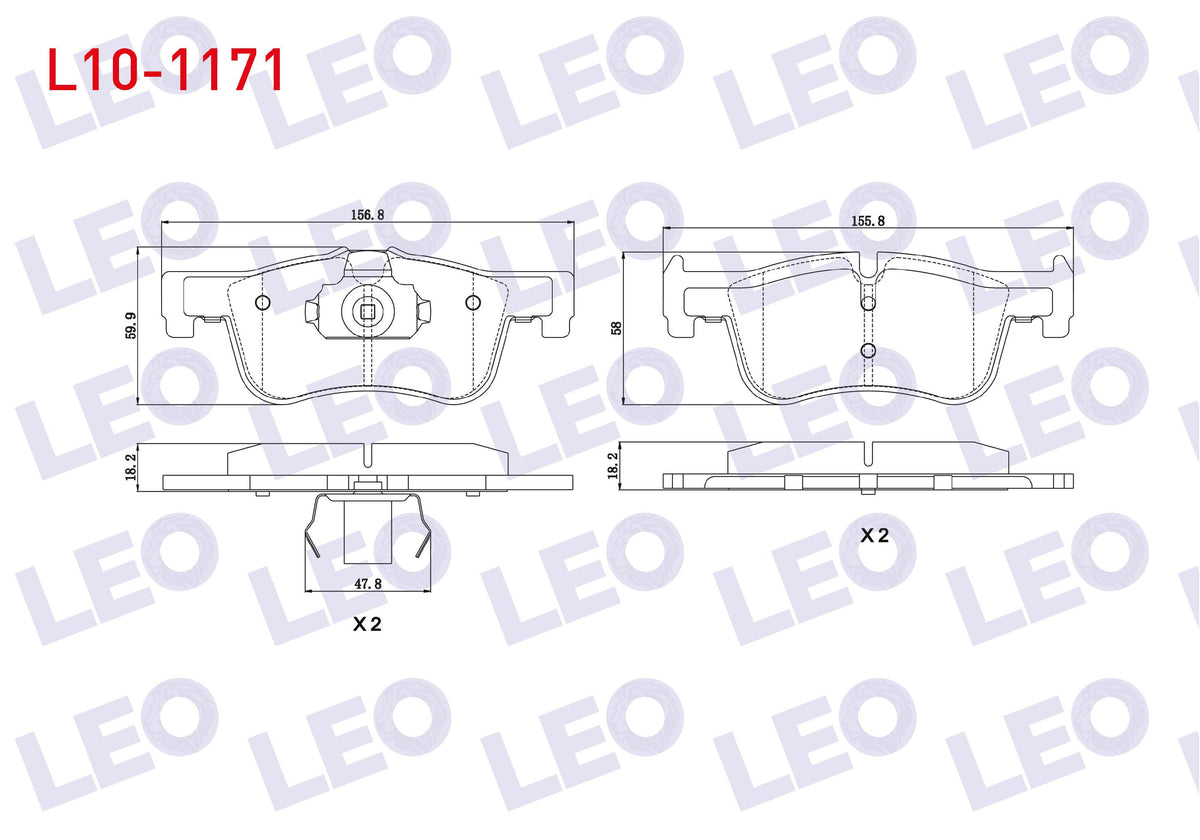 LEO L10-1171 Brake Pad Front BMW 1 Series (F20, F21) 116 i 2010-/ (F20 and 2 more models — Brake Pads