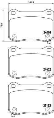 Brembo P83134 Brake Pad Rear Low-Met Lexus