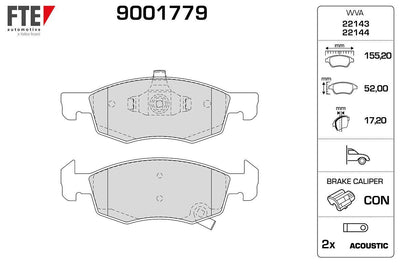 Fte 9001779 Front Brake Pad 14 Rim Corsa E 14 > Adam 13 >