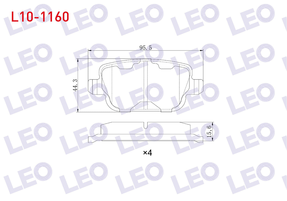 LEO L10-1160 Brake Pad Rear Mondeo IV 1.6 TI-Vct 2007-2014 / Mondeo IV 2.2 TDCi 2007-2014 / Mondeo IV 2.0 TDCi 2 — Brake Pads