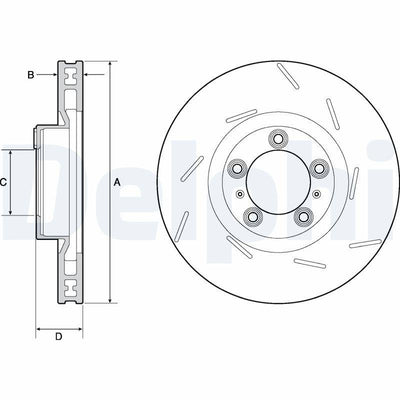 Delphi BG9127C Disc Front Right (Ad) 10-Panamera Coated (Box&Price:Single) (Ø=360) | 1 Piece