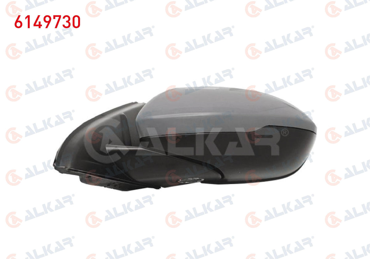 Alkar 6149730 Outer Rear View Mirror Left Electric Aspheric Heated Primed Automatic — Mirrors