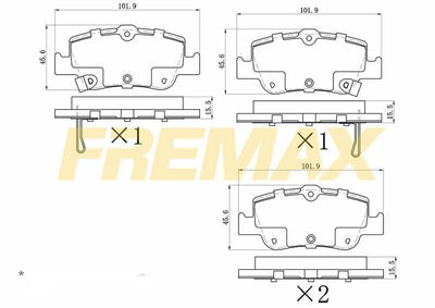 Fremax FBP-1526 Rear Brake Pad (Corbon Formula) Toyota Auris 2007-2012-Corolla 1.4 D4d-1.6 Corolla 2007-2012 — Brake Pads