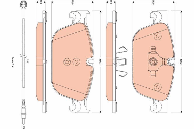 TRW GDB1889 - Front Brake Pads for 10-308 1.6Gti
