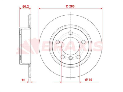 BRAXIS AE1011 Brake Disc Rear Mini R60 Countryman R61 Paceman — Brake Rotors & Drums