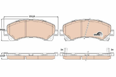 TRW GDB3545 Front Brake Pad Set - Compatible with Isuzu D-Max Models — Brake Pads