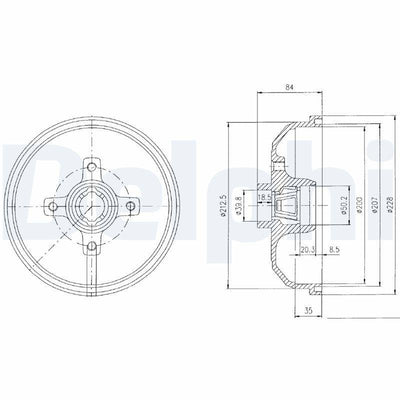 Delphi Brake Drum for Corsa A Hatchback — Brake Rotors & Drums