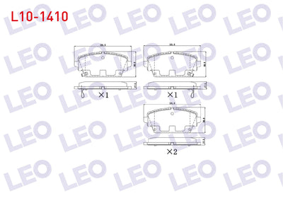 LEO L10-1410 Brake Pad Front with Wear Indicator Nissan Primera (P12) 1.6i 2002-/ Primera (P12) 1.8i 16V 2002-/ — Brake Pads