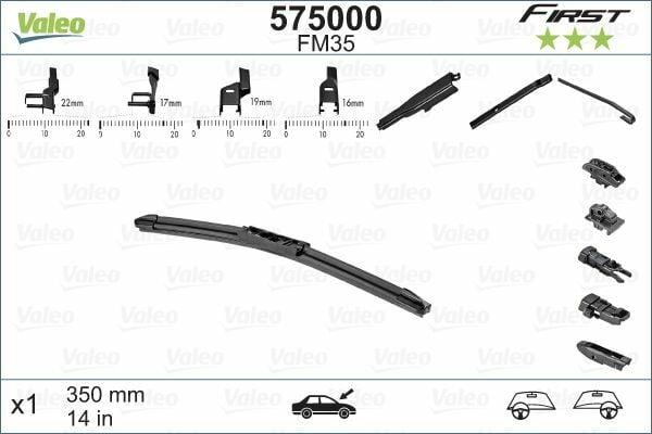 VALEO 575000 Wiper Blade - 35Cm Length Fits Focus & Fiesta — Wipers