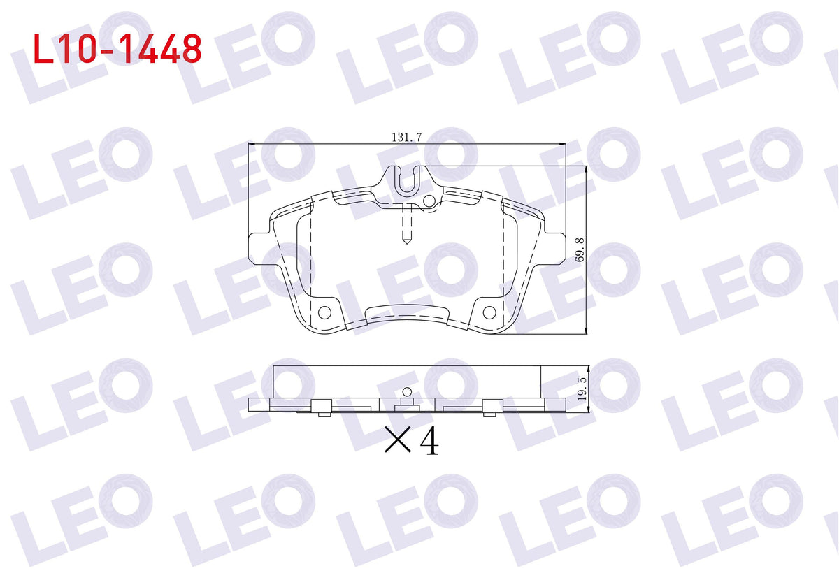 LEO L10-1448 Brake Pad Front Mercedes B Series (W245) B 200 CDI 2005-2011 / Mercedes A Series (W169) A 200 2004 — Brake Pads