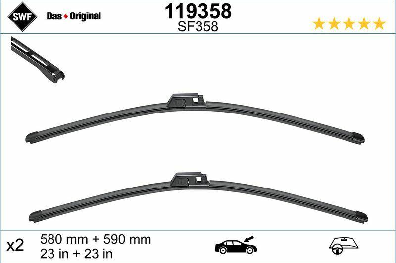 SWF VW A8 Windshield Wipers - 24 & 23 Inches for 2003-2010 Models