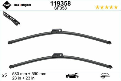 SWF VW A8 Windshield Wipers - 24 & 23 Inches for 2003-2010 Models