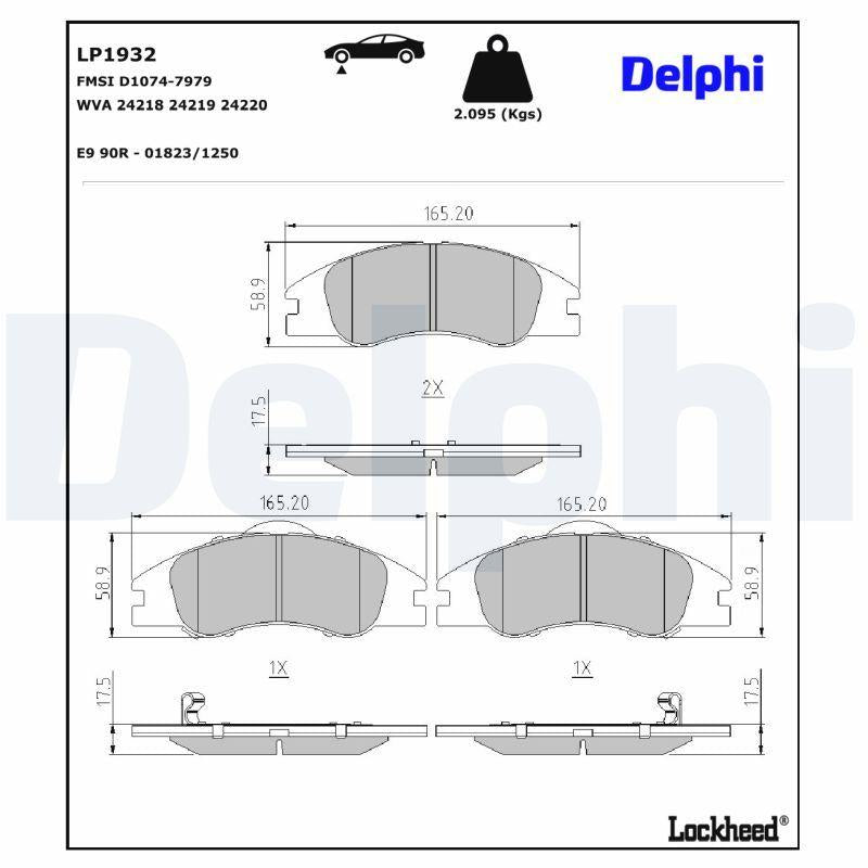 Delphi LP1932 Brake Pad Front Cerato I (Ld)-II Sedan-Koup II (TD) 1.5-2.0 CRDi 04-13 — Brake Pads