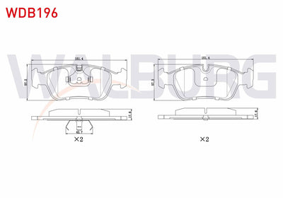WALBURG WDB196 Brake Pad Front BMW 3 Series (E36) 316 i 17.50mm 1990-1998 — Brake Pads