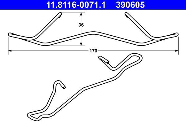 ATE 11.8116-0071.1 Brake Caliper Spring