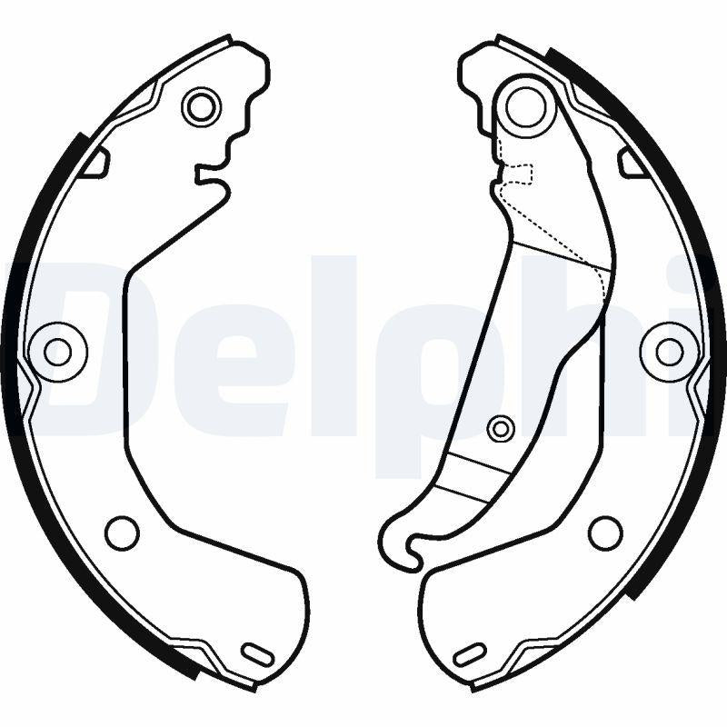 Delphi LS2112 Brake Shoe Set Chevrolet Aveo T200 T250 T300 Hb 11- 15 Rim