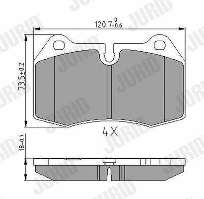 JURID Brake Pads E-38 Front 7.28 / 7.30