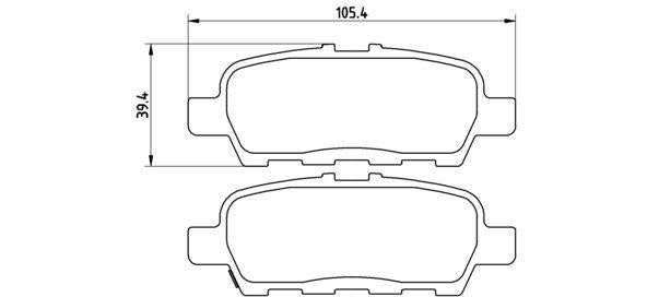 MGA 55468 Brake Pad Brake Rear Nissan Juke 11-13, Suzuki Grand Vitara 1.9-2.0 DDiS 05-15, Infiniti Ex35-Ex37 08- — Brake Pads